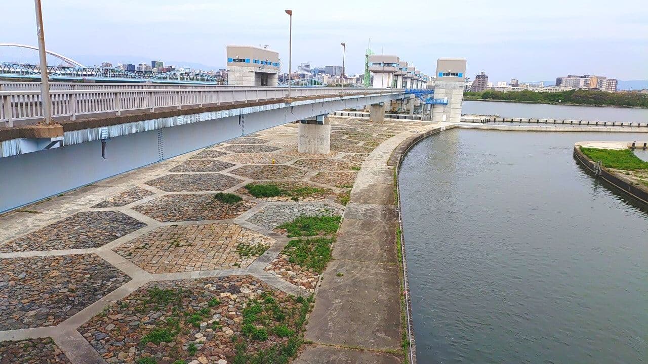 淀川大堰閘門周辺整備工事の写真